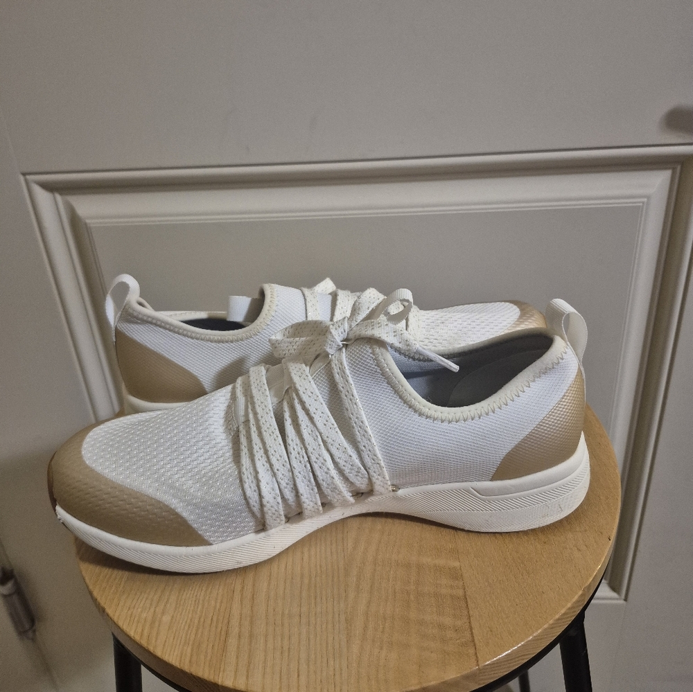 Keds Studio Flash White and Rosegold Athletic Sneakers